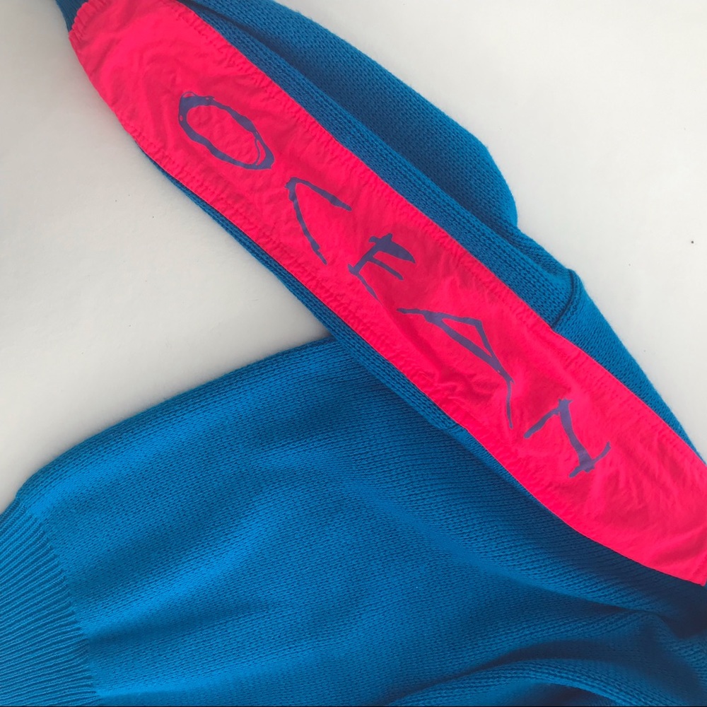 OP vintage sweater neon pink & blue - Picture 3 of 7
